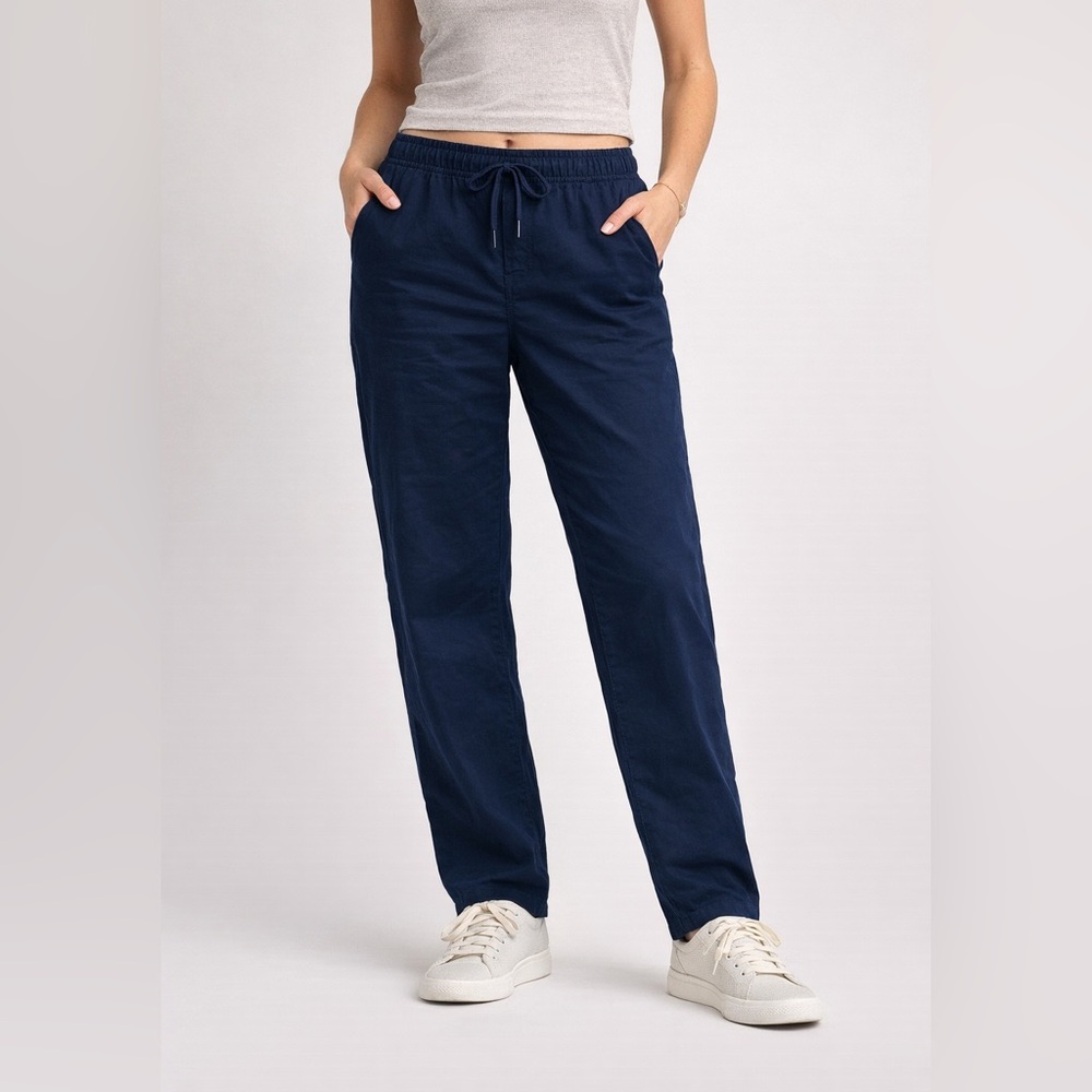 NWT FarWest Navy Straight Leg Pants XXL Drawstring Casual Lounge